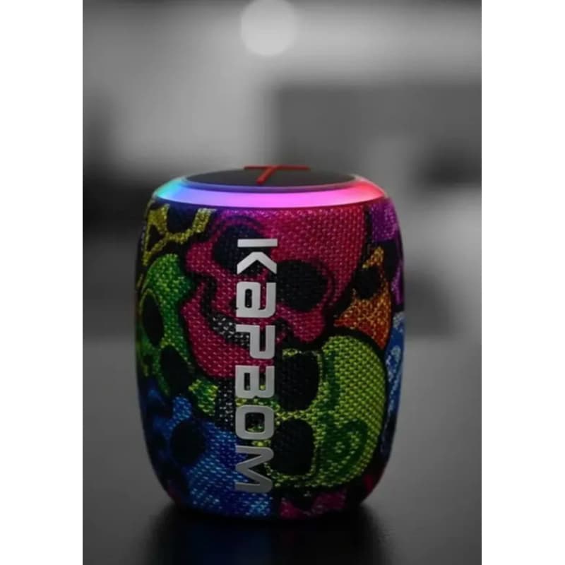 Mini Caixa de Som Bluetooth TWS - Caveira RGB Portátil com Som 10W e Luzes Coloridas