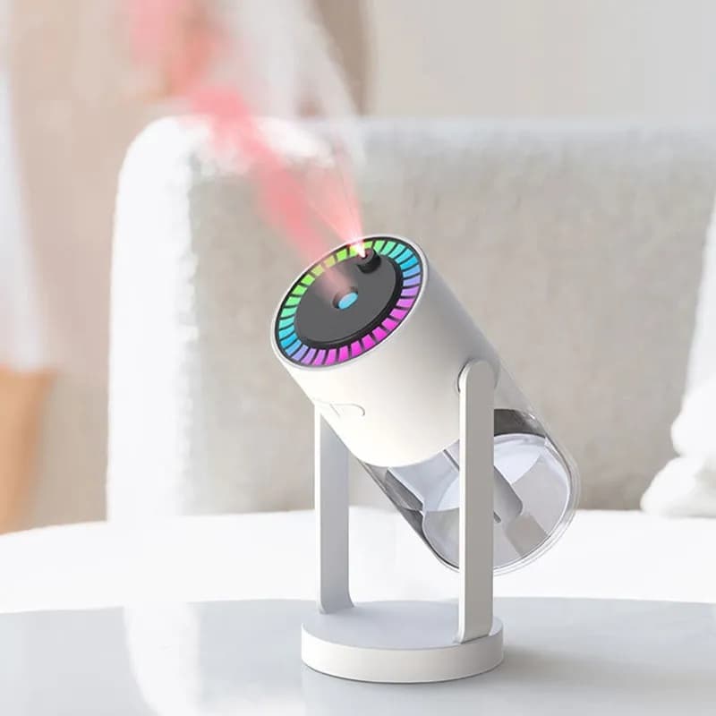Umidificador de Aroma Portátil 280ml com Projeção Estrelada e Luz LED Cor Branco