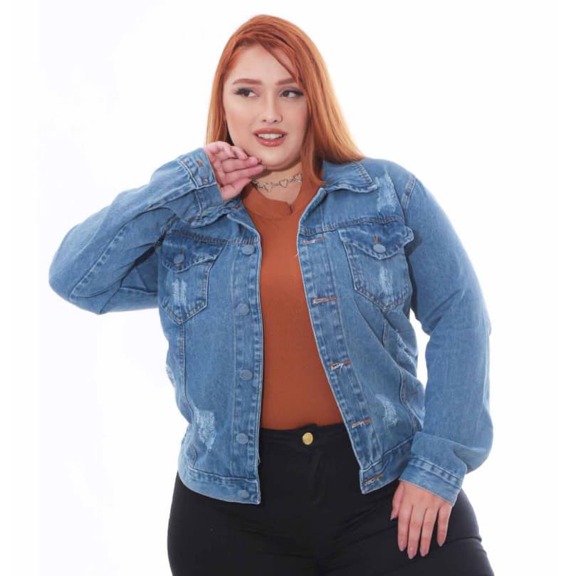 Jaqueta Jeans Plus Size Feminina Lançamento