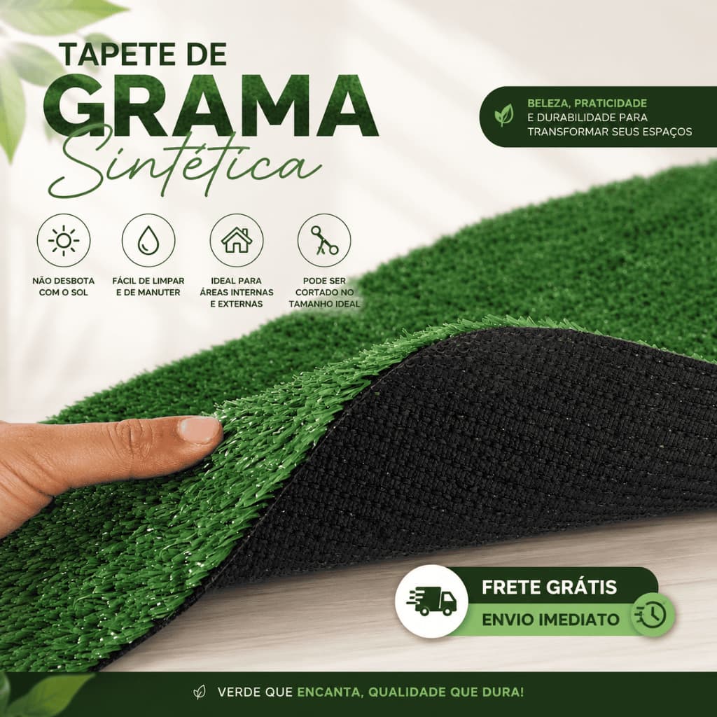Grama Sintética 15mm - 25,00x2,00m Para Decoração Flores Jardim Campo de futebol  - FL10082
