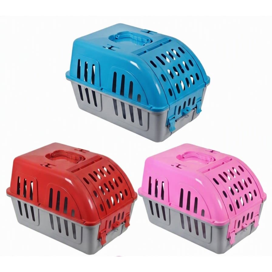 Caixa de Transporte Para Cachorro Cães Gato Coelho Pet N.01 Porte Pequeno Viagem e Passeio Four Plastic