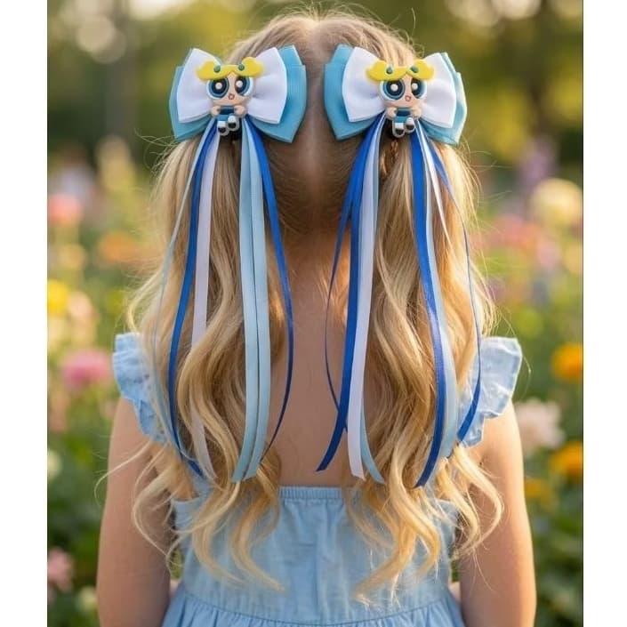 Laços de cabelo Infantil Meninas Super Poderosas – Docinho, Lindinha ou Florzinha | Presilhas infantis