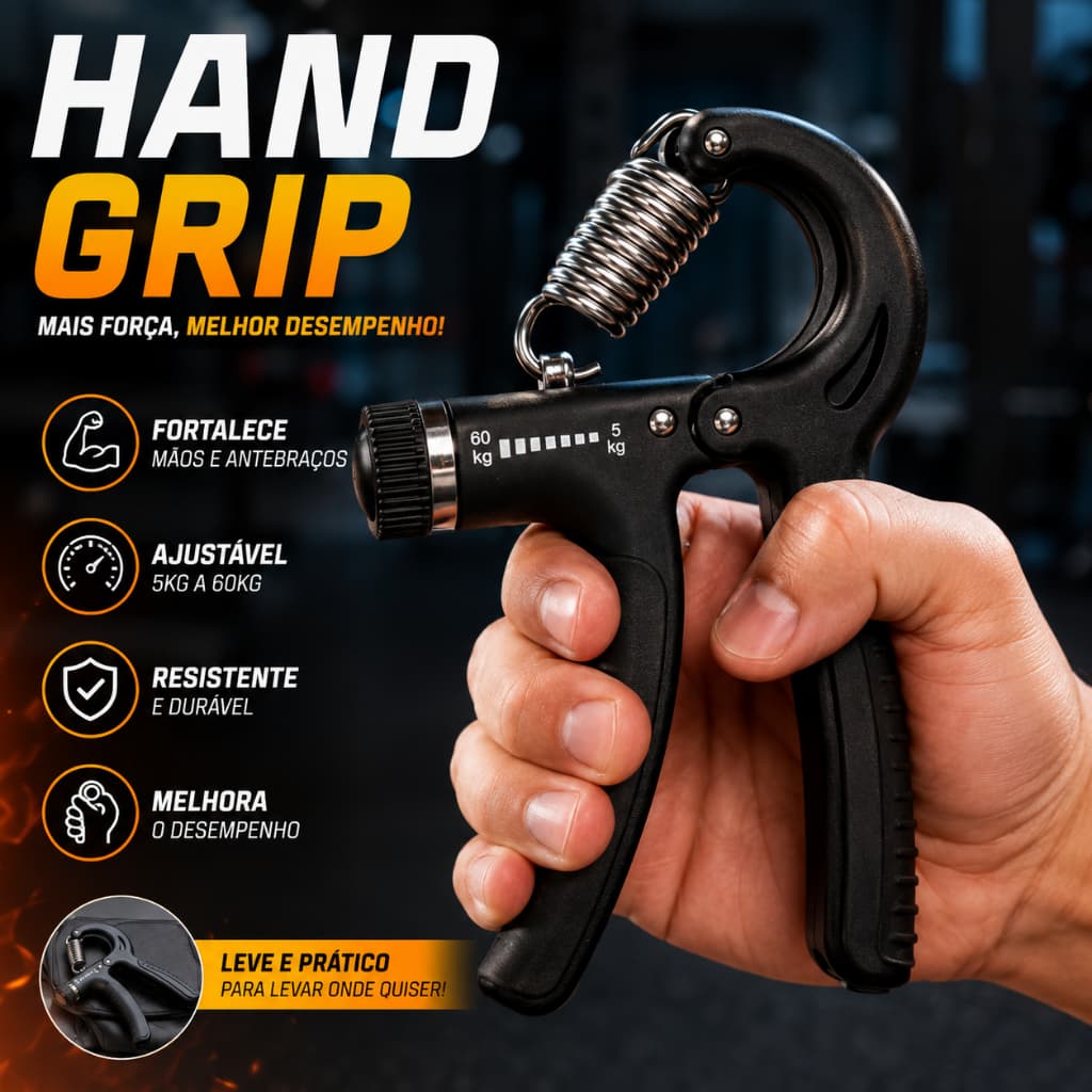KIT 2 HAND GRIPS AJUSTÁVEIS | FORTALECEDOR DE MÃOS, PUNHO E ANTEBRAÇO