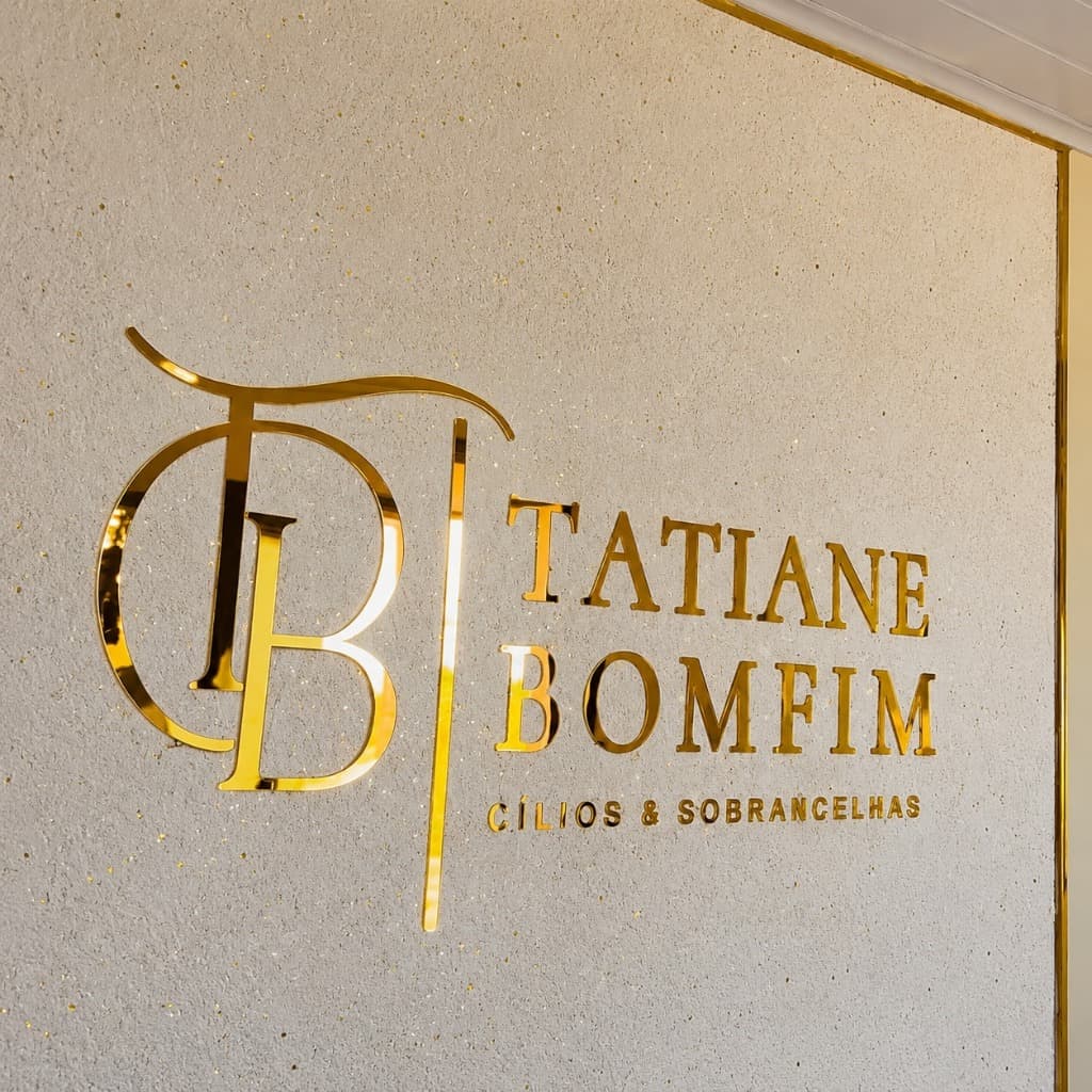 Logo Letreiro em Acrílico Espelhado 2mm Personalizado Dourado Rosê Prata Preto