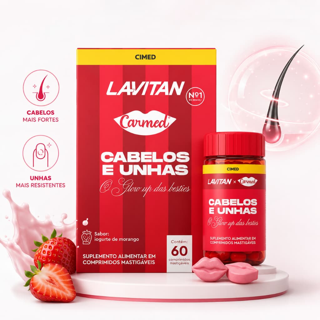 Lavitan Carmed Cabelos E Unhas 60cps | Vitamina Mastigável