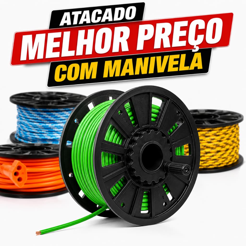 Kit Carretel Bobina Plástica Grande + Suporte Manivela Para Enrolar Fitas Cordas Cabos Linhas Extensão Fios Atacado