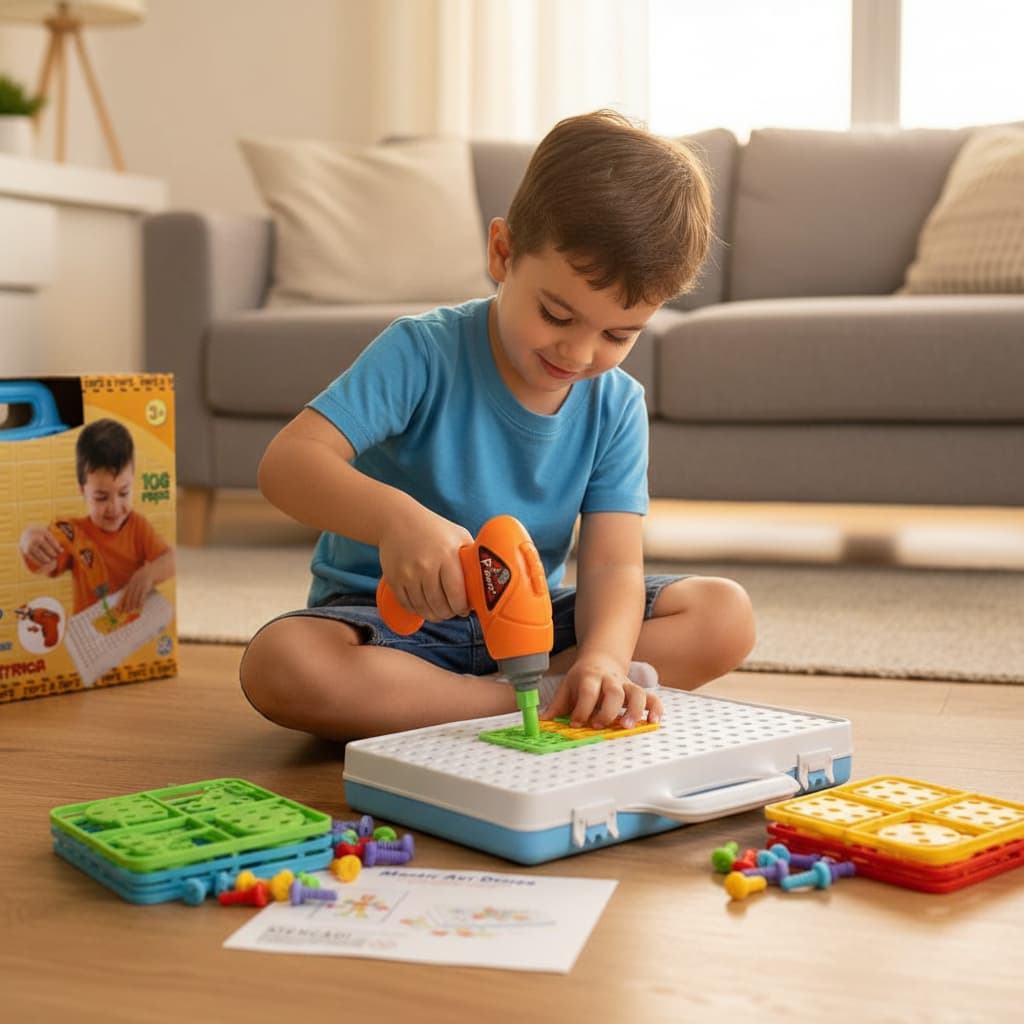 Kit Ferramenta Infantil Brinquedo Parafusadeira Montar Construção Educativo Crianças