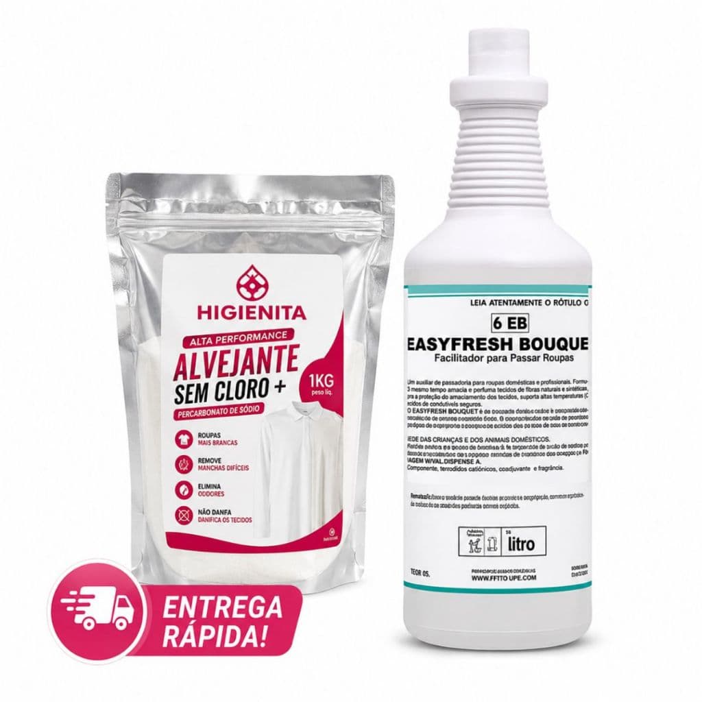 Percarbonato De Sodio Remove Manchas + Easyfresh Bouquet Finalizador Perfuma Kit Roupas Limpas