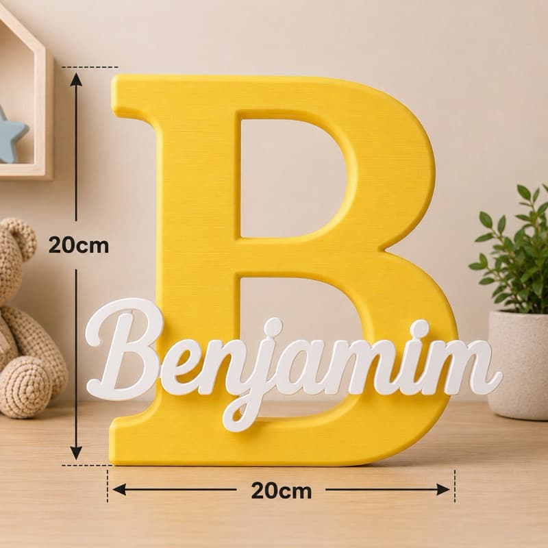 Letreiro Personalizado com Nome Infantil Decorativo Quarto Bebê Menino Menina Impressão 3D PLA