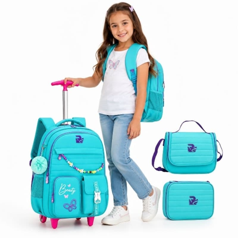 Kit Mochila Femenina Impermeável Juvenil De Alta Cualidade