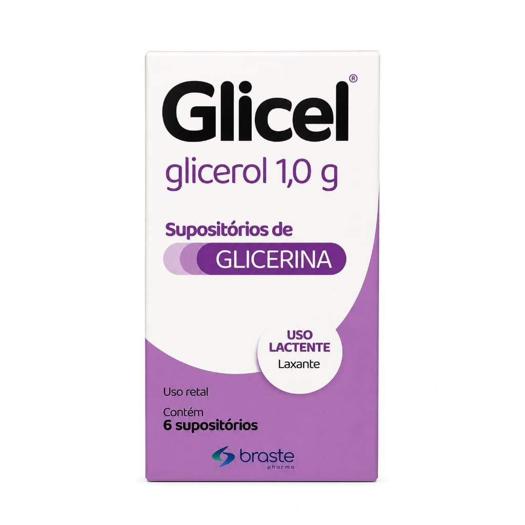 Glicel Glicerol 1,0g Supositório Infantil/Lactente 6 Unidades Braste Pharma
