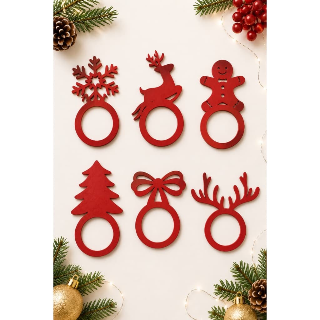 Porta Guardanapos Natal Vermelho Mesa Posta Luxo PLA