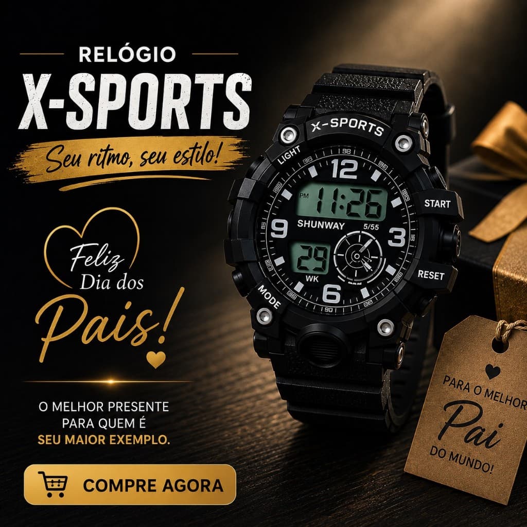 Relógio Masculino Digital Esportivo Cronômetro Militar – Esportivo, LED e Super Resistente!
