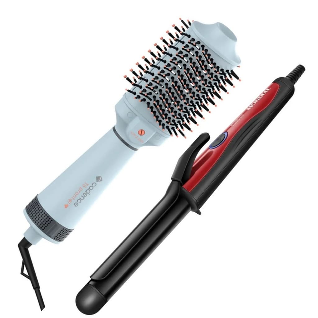 Escova Secadora ESC710 Alisa Efeiro Profissional Modelador Em-12 Cacheia Baby Ondulador Anti Frizz Brilho Cabelos Bivol