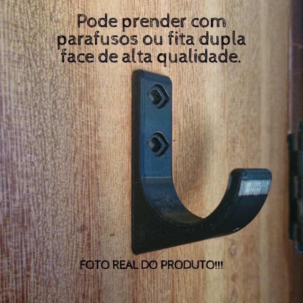 KIT 2 Suporte Gancho De Parede Resistente Para Organizar Mochilas Bolsas Casacos Toalhas Chaves Até 15kg Impressão 3D