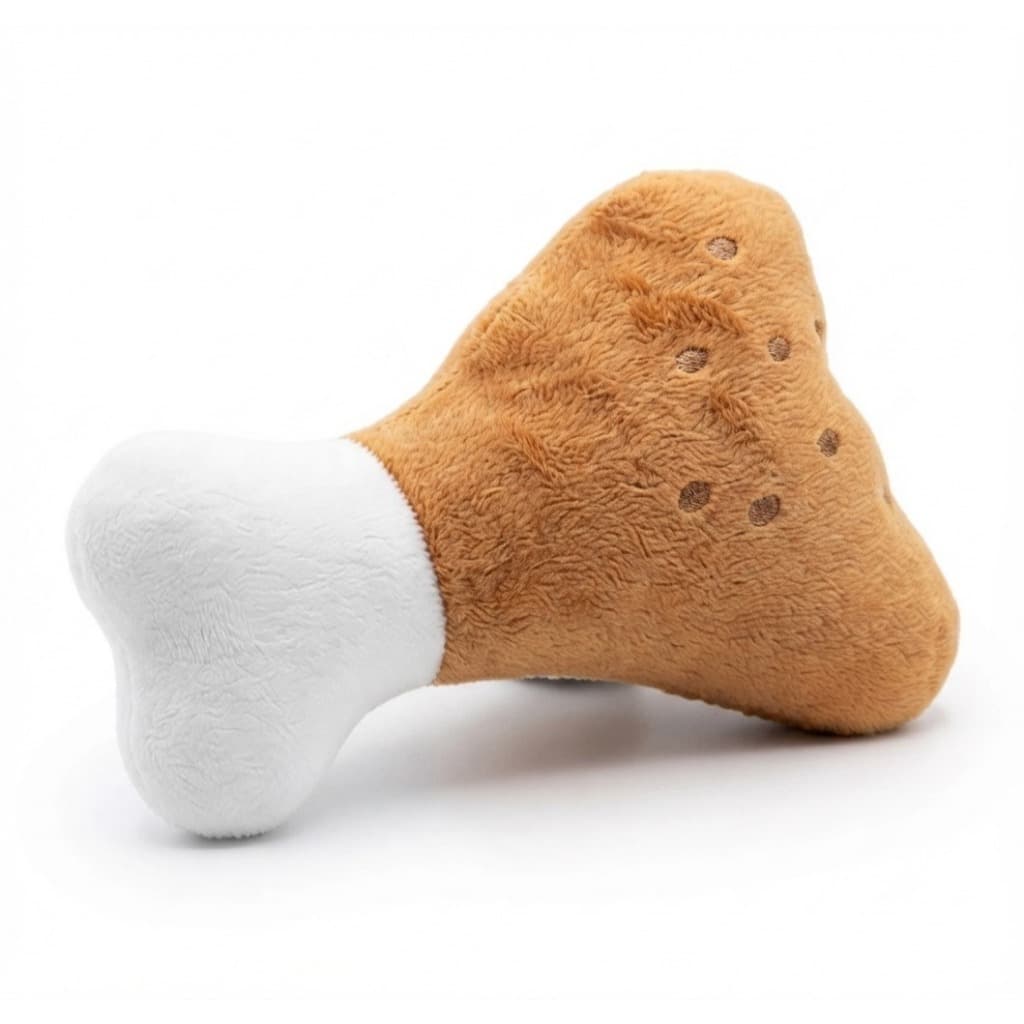 Coxa de Frango de Pelúcia com Apito Brinquedo Interativo Cães