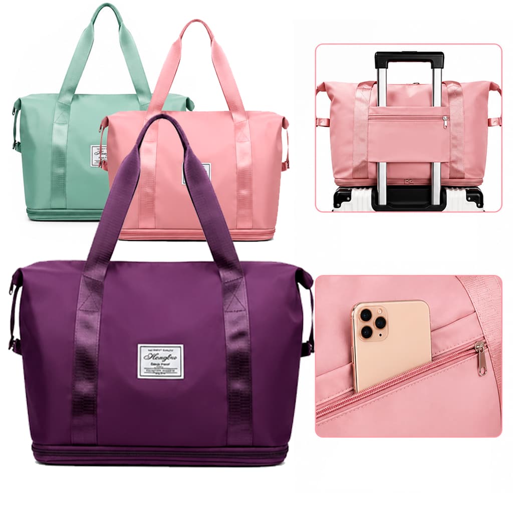 Mala Bolsa de Viagem Expansível Multifuncional e Dobrável 40L Grande Capacidade Prova d'água