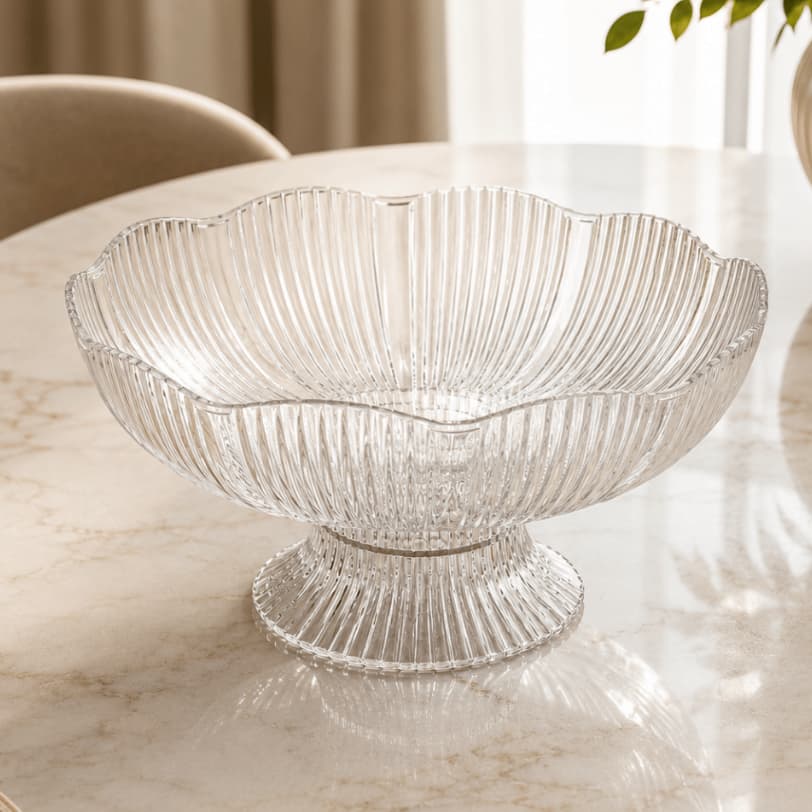 Fruteira De Mesa Saladeira Acrílico Com Pé Saladeira Centro De Mesa Porta Frutas Decoração Cozinha