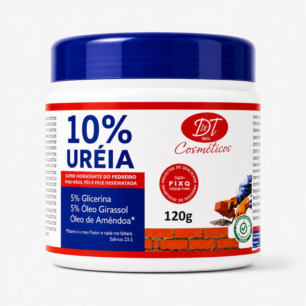 Hidratante do Pedreiro 10% Ureia 120g Para Mãos Pés Ressecados Pele Seca e Áspera Com Glicerina