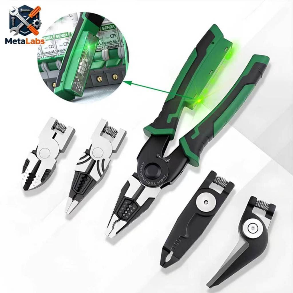 Alicate eletricista 6 EM 1 com Decapador Crimpador Cortador e Função de detecção de eletricidade