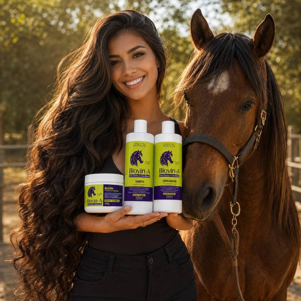 KIT Biovin-A Hidralise Shampoo 500ml + Condicionador 500ml e Máscara 300g Nutrição Hidratação