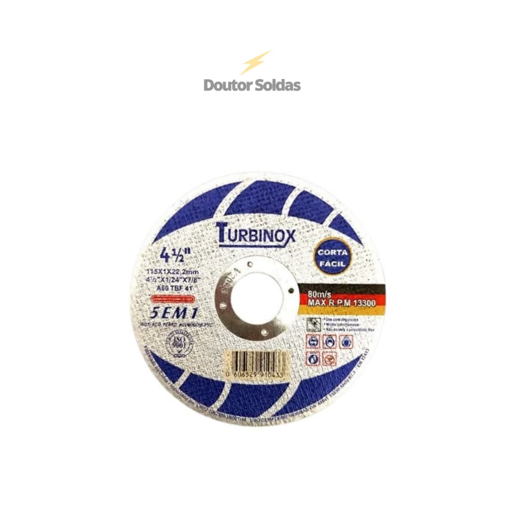 Disco De Corte Turbinox Kit C/10 4.1/2x1/24x7/8 Corte Facil 5 em 1