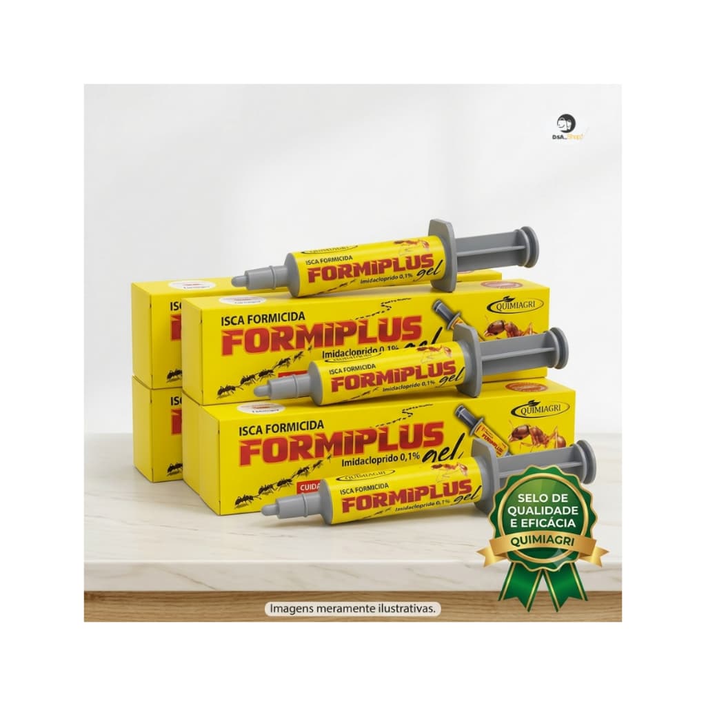 Formicida Formiplus Gel kit c/ 3 10g Quimiagri para Eliminar Formigas Doceiras