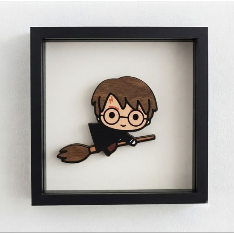 Quadro Decorativo Escola de Magia com Moldura Preta Geek