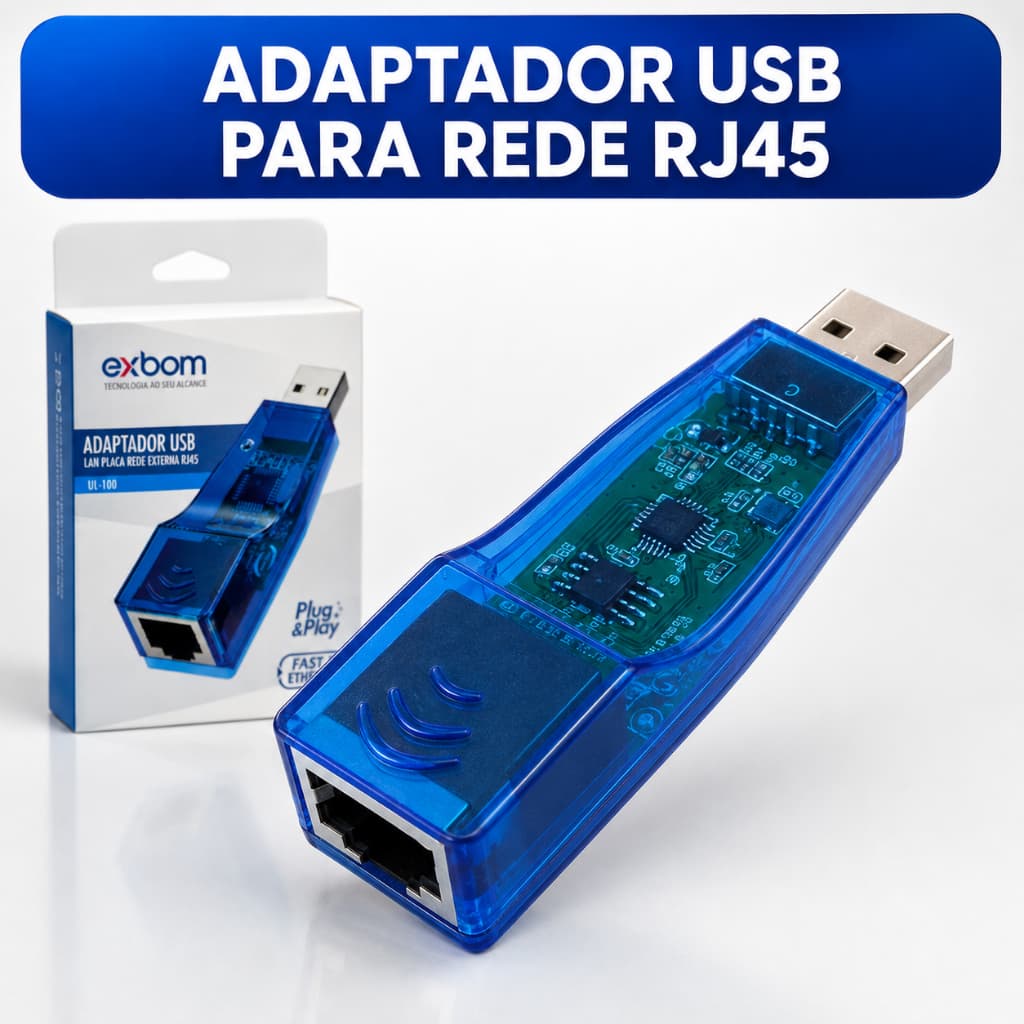 Adaptador Usb Lan 2.0 Placa Rede Externa Rj45 EXBOM UL-100
