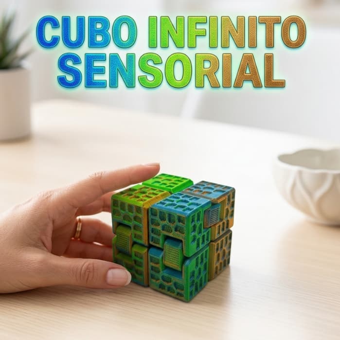 Cubo Infinito Sensorial Fidget Toy | Brinquedo Sensorial e Terapêutico | Antiestresse e Relaxante