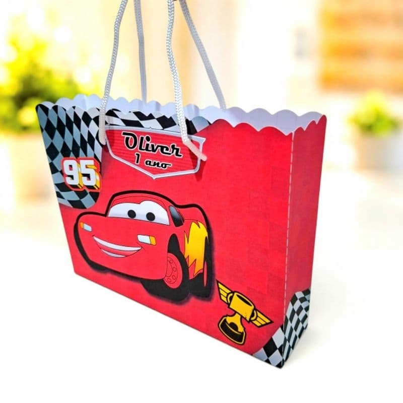 Sacolinha Carros Relâmpago McQueen Lembrancinha Festa Infantil Personalizados Aniversário