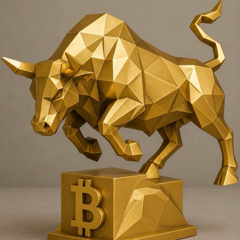 Touro Bitcoin Decorativo Geométrico