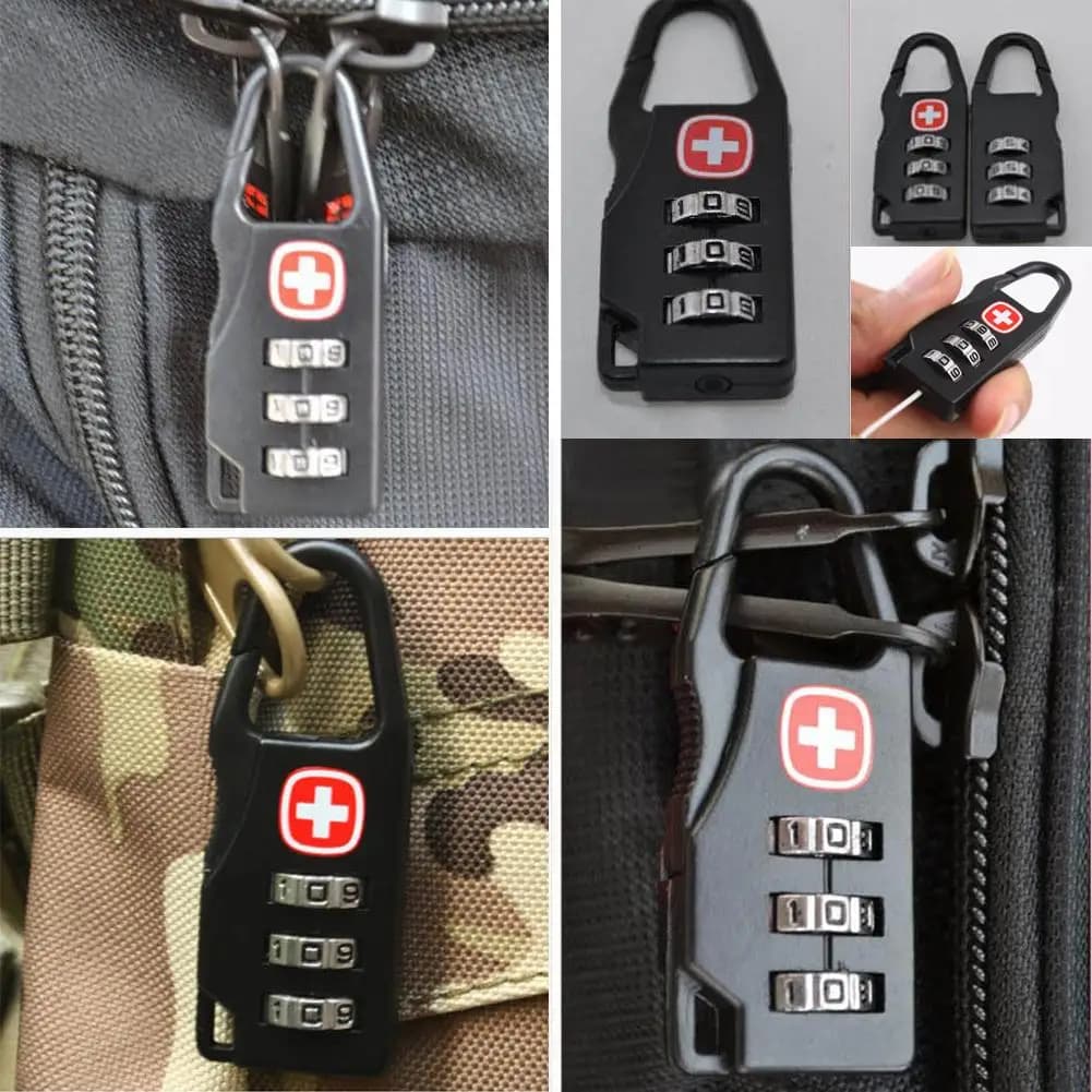Mini Cadeado Com Senha de 3 Dígitos | Cadeado para mochila, mala, bolsa e armário