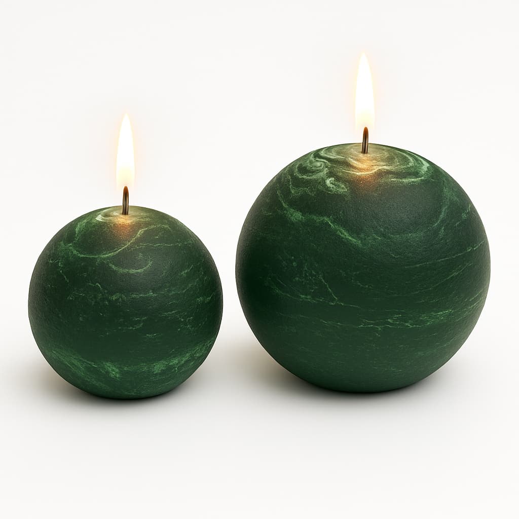 Kit Velas Bola Decorativa com 2 unidades de 10 cm e 12 cm