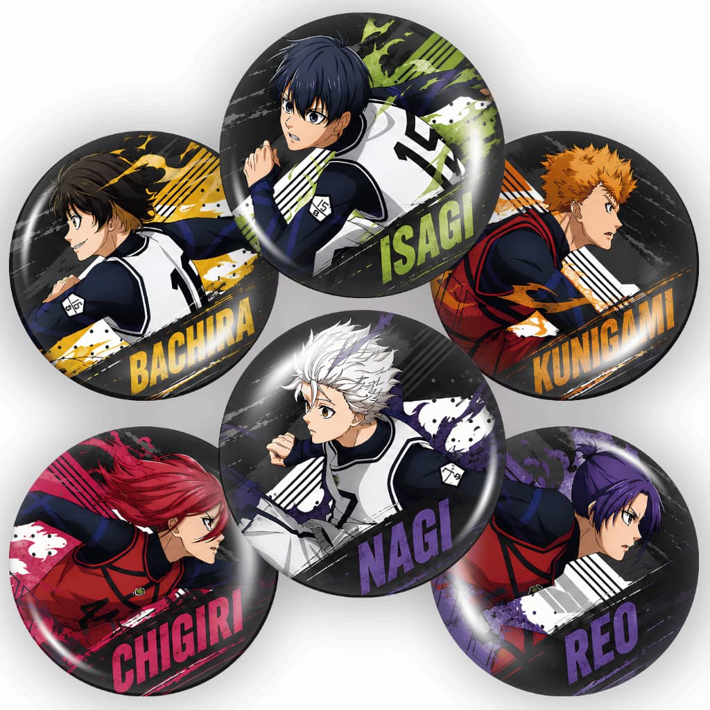 Kit 6 Botons Blue Lock 45mm Broche Pin Anime Isagi Nagi Bachira Chigiri Reo Kunigami Para Mochila Acessórios Geek Otaku