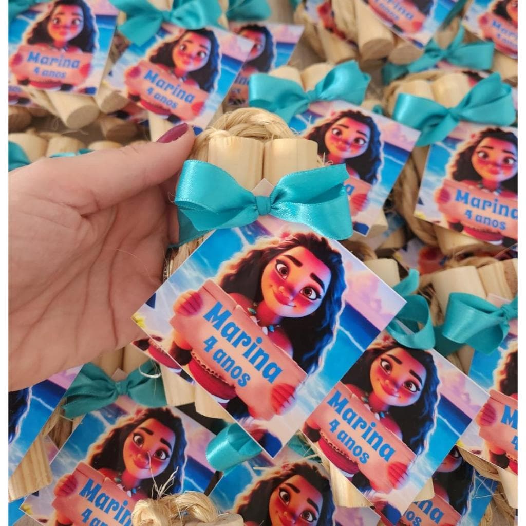 Lembrancinha Moana 2 Maui Pula Corda Personalizada Festa Infantil Disney 10 Unidades