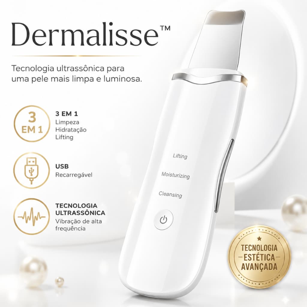 Peeling Ultrassônico Facial Removedor De Cravos Acne Espátula Ultrassônica 3 Em 1 USB Portátil Lifting