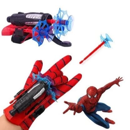 Brinquedo Infantil Luva Homem Aranha Lancador de Teia Spider Man Presente Dardo com Ventosa
