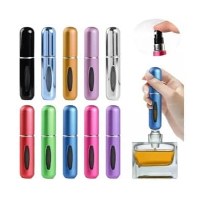 Kit 03 Mini Porta Perfume 5ml Spray Recarregável