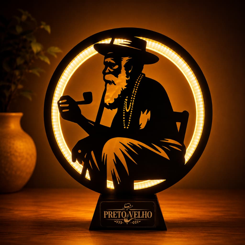 Luminária Decorativa Preto Velho | Iluminação Aconchegante Para Altar