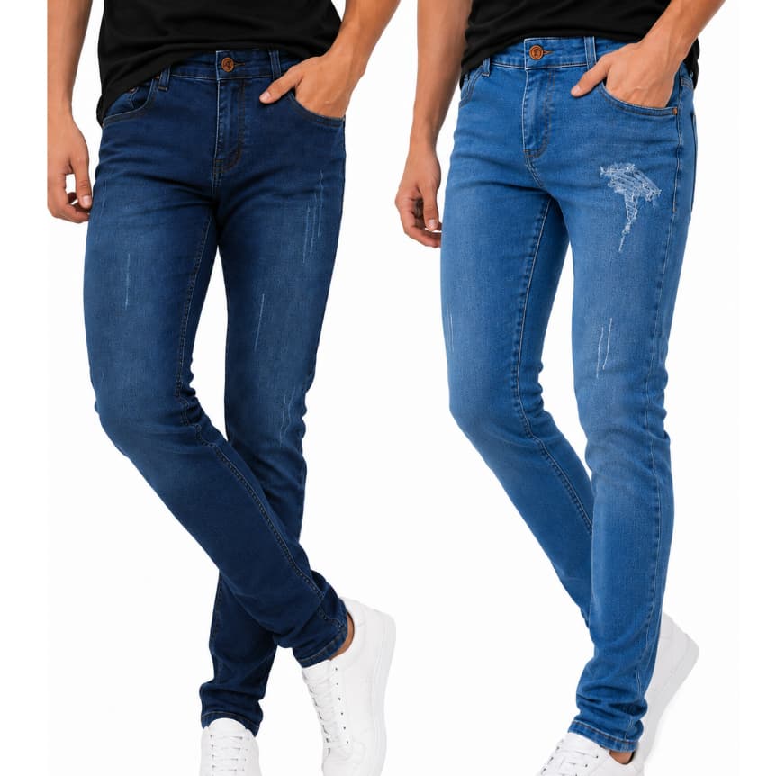 Calça Jeans masculina Juvenil regulagem interna premium do 10 ao 16