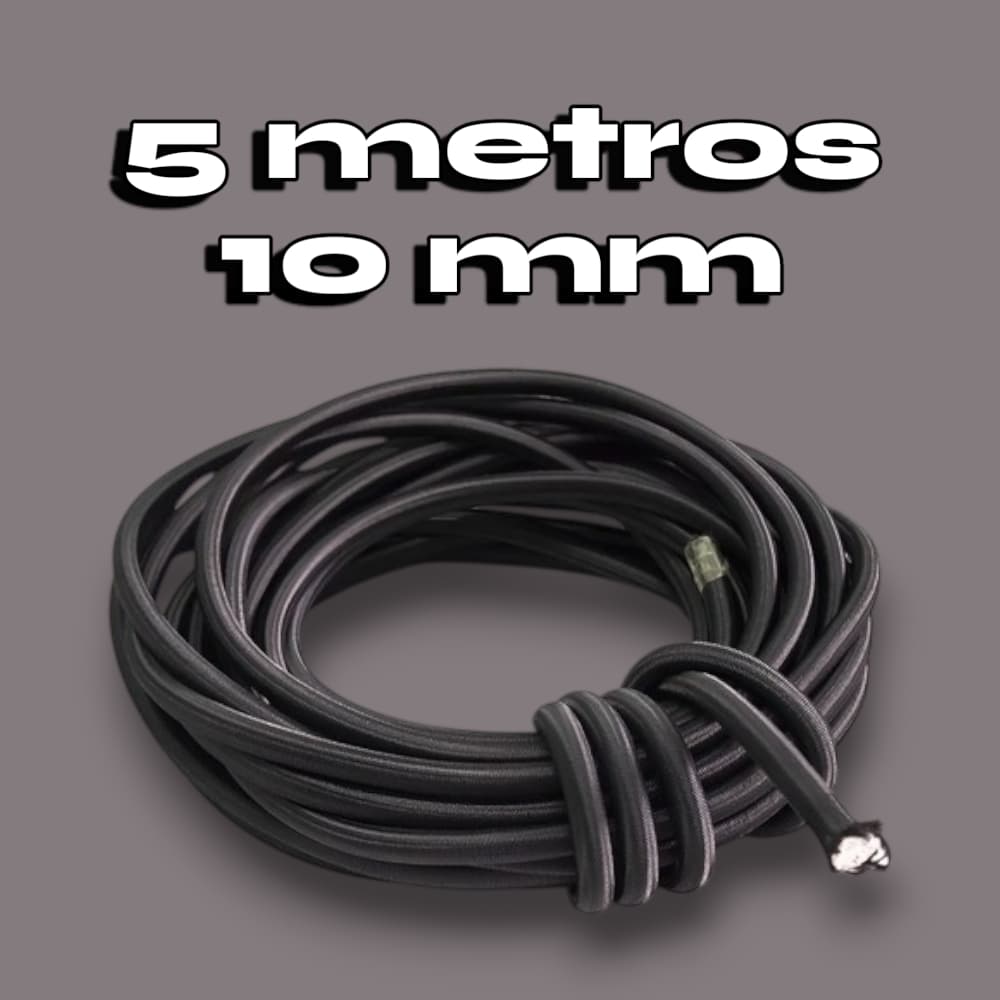 5 Metros 10mm Corda Elastica Multiuso Para Fixaçao Preta