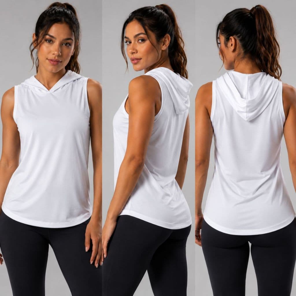 Regata Feminina Lisa Com Capuz Camiseta Academia Tapa Bumbum