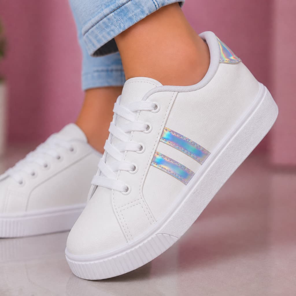 Tênis Infantil Menina Casual Feminino Escolar Anatômico Confortável Branco