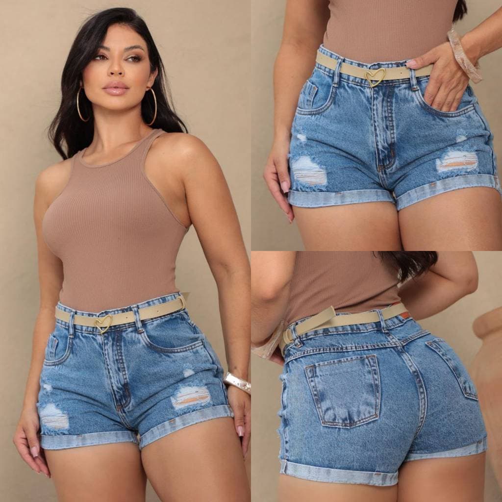 Shorts Jeans Feminino Cintura Alta – Modelagem Premium | Diversos Modelos Realce seu visual com o Shorts Jeans Feminino