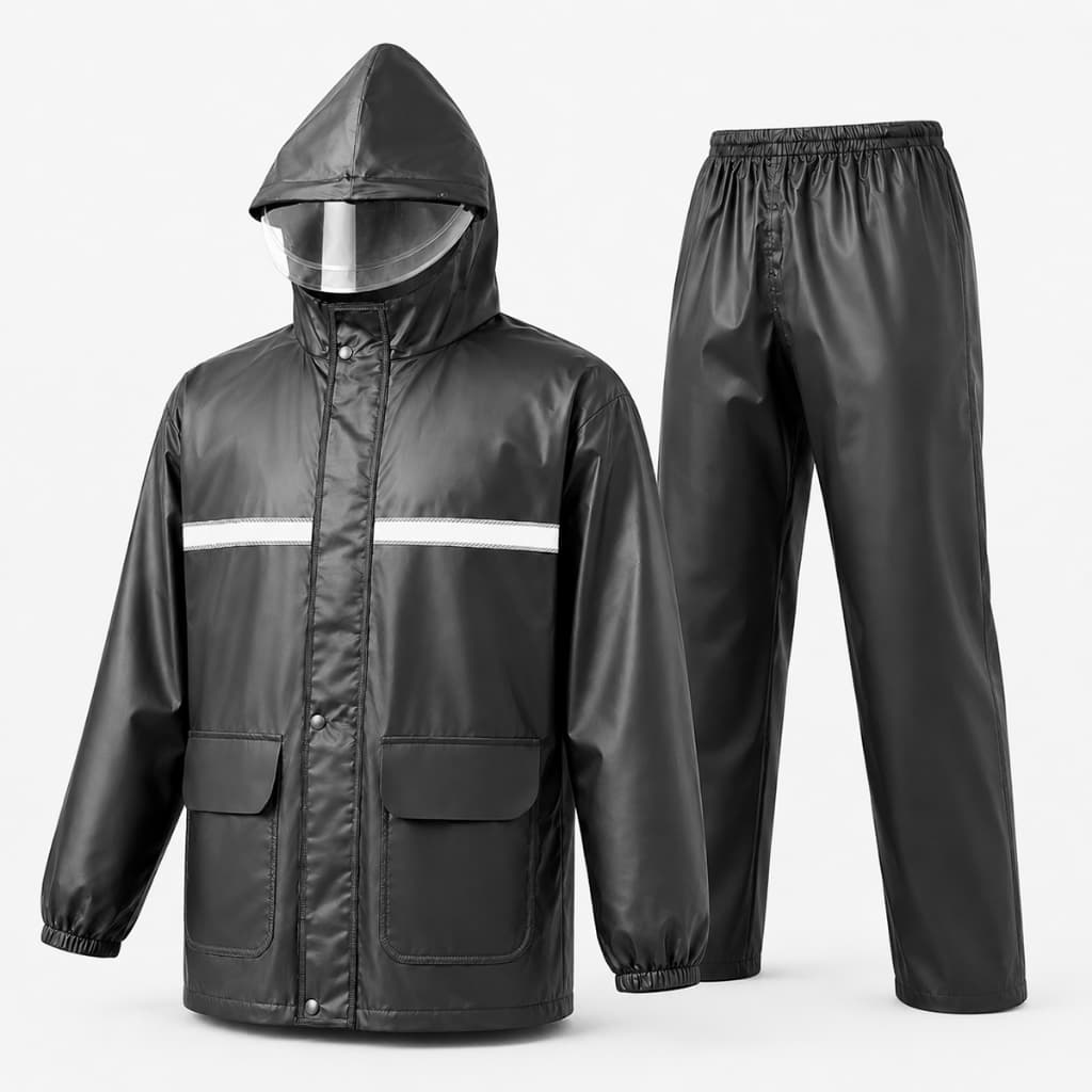 Raincoat Set Clothing for Motorcyclists Cyclists Waterproof Jacket Pants with Hood - Abcshop