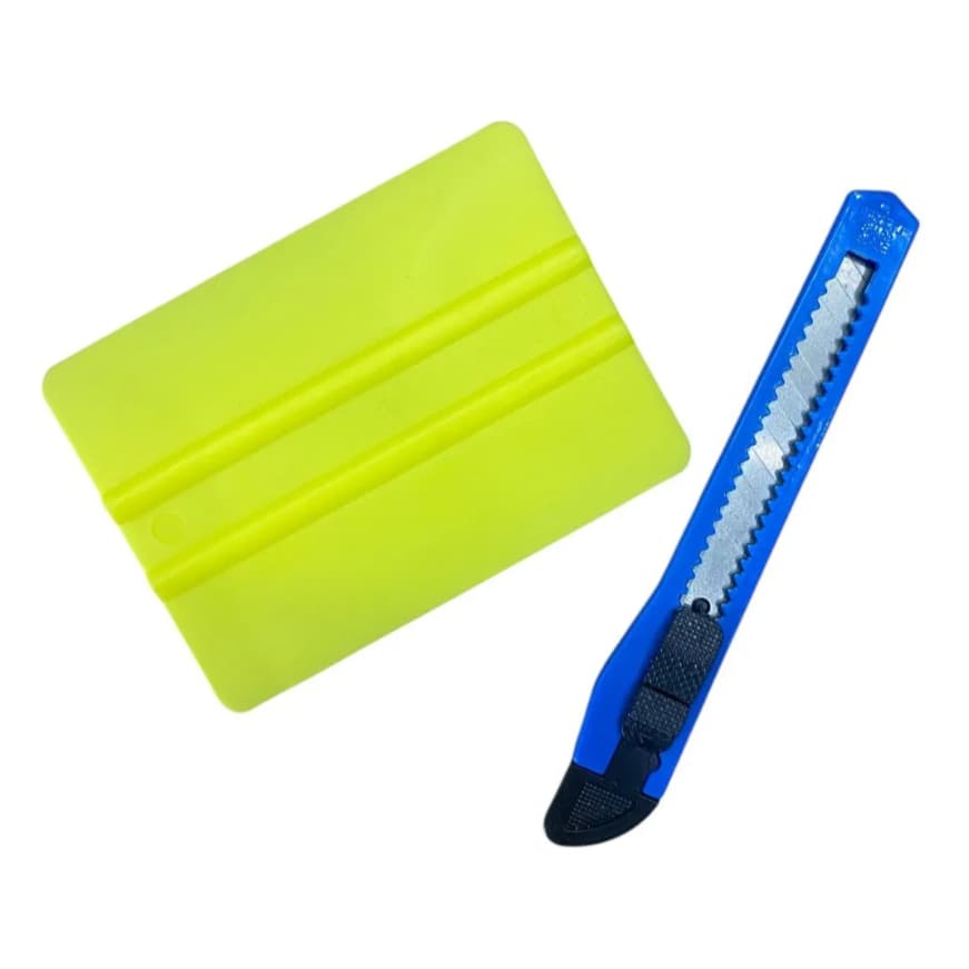 Kit Espátula Aplicadora + Estilete Profissional para Aplicação de Adesivos, Envelopamento e Papel de Parede