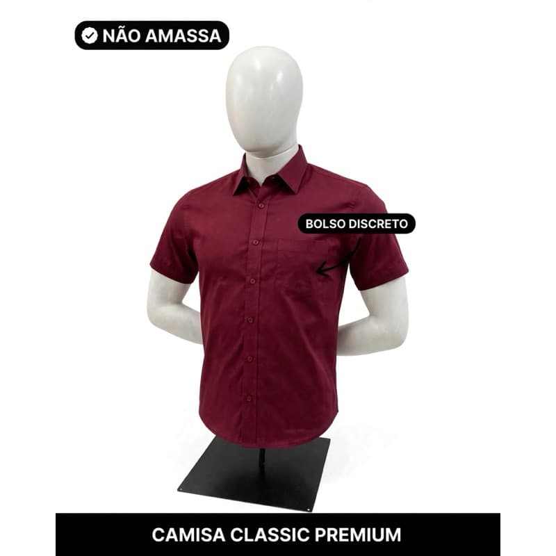Camisa Social Manga Curta Com Bolso Camisa Social Com Bolso Tradicional Com Bolso