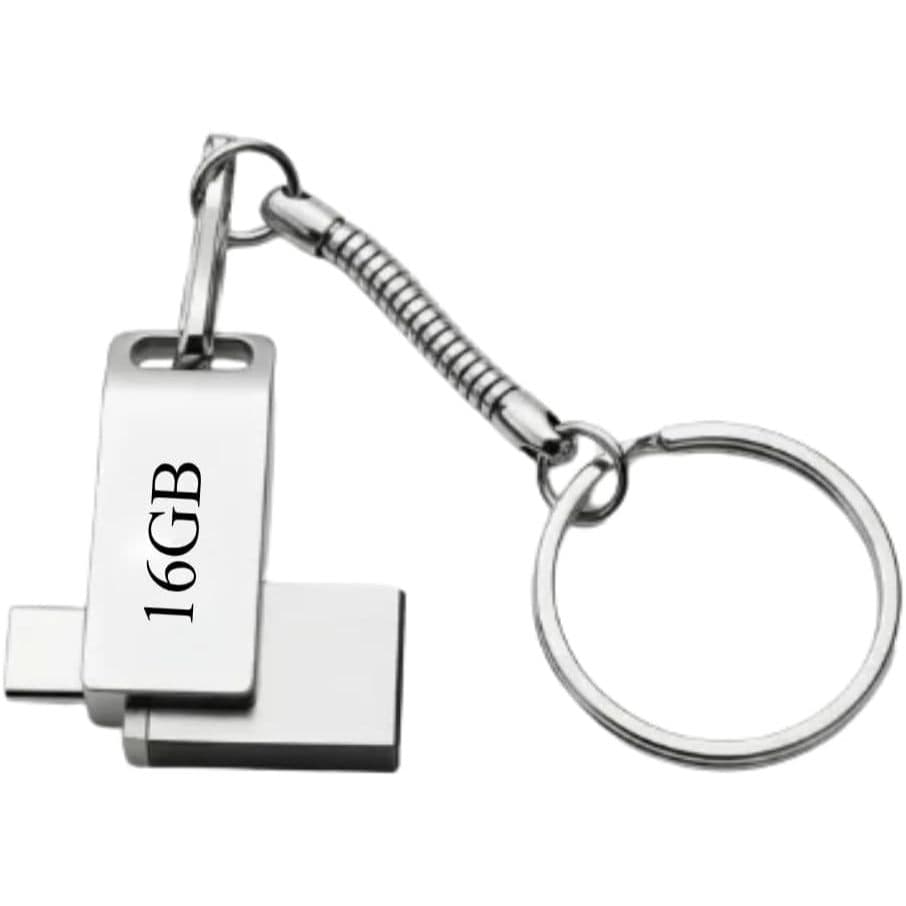 Pen Drive 2 em 1 USB-C + USB-A 3.2, 16 GB | Alta Velocidade, Transferência Rápida, Compatível com PC, Notebook, Android