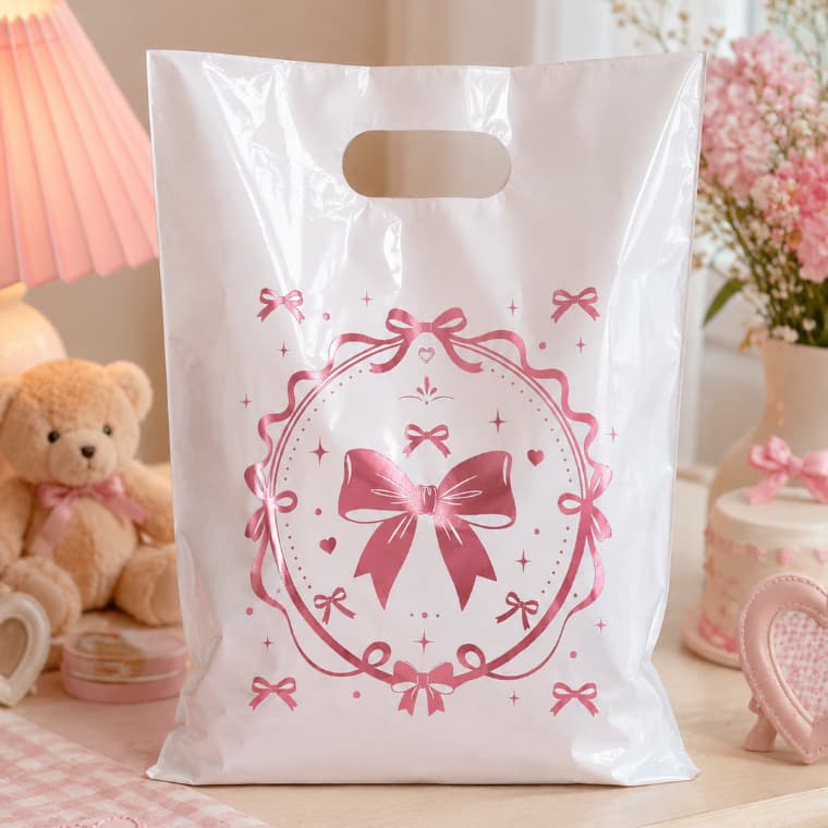 Sacola para Festa de Aniversário tema Coquette, laço, tons pasteis, vintage tamanho 20x30 para lembrancinha